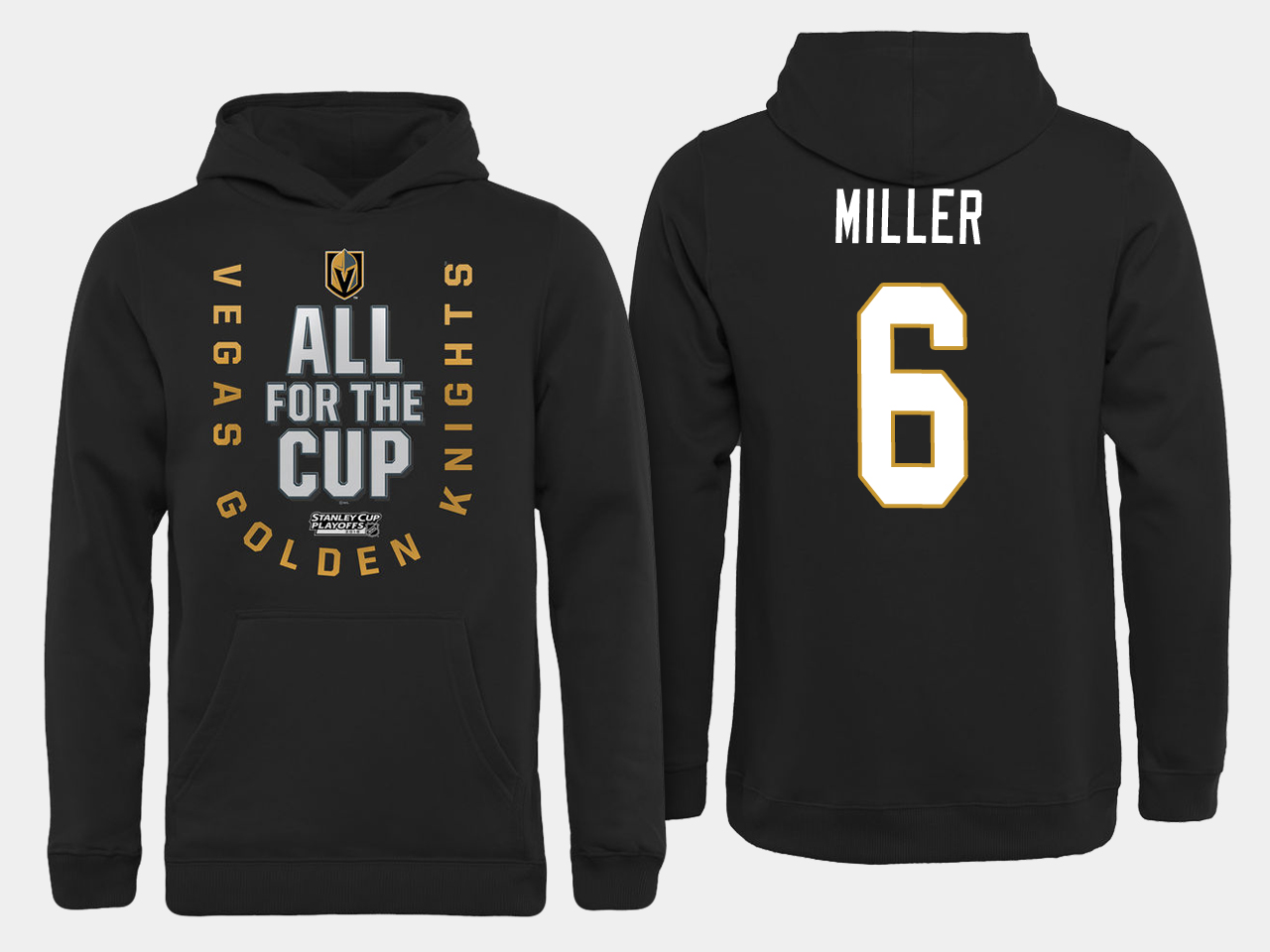 Men NHL Vegas Golden Knights #6 Miller All for the Cup hoodie->more nhl jerseys->NHL Jersey